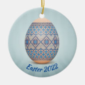 Ukrainisches Ostereier (Pysanka) Keramik Ornament (Vorne)