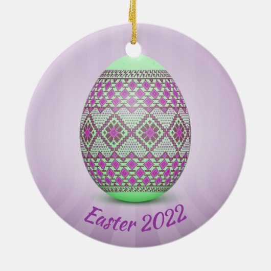 Ukrainisches Ostereier (Pysanka) Keramik Ornament (Hinten)