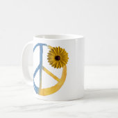 Ukrainisches PEACE Symbol Zeichen Sonnenblume Ukra Kaffeetasse (Vorderseite Links)