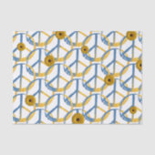 Ukrainisches PEACE Symbol Zeichen Sonnenblumen Ukr Seidenpapier (Vorderseite)