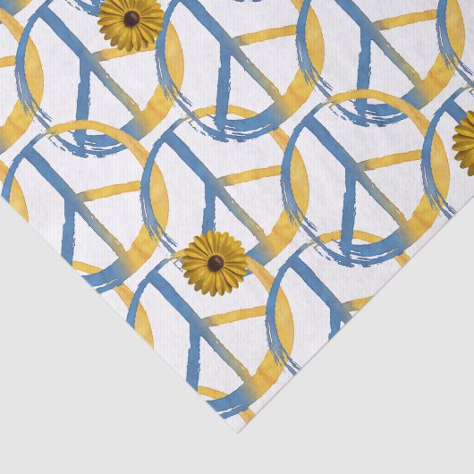 Ukrainisches PEACE Symbol Zeichen Sonnenblumen Ukr Seidenpapier (Ausschnitt)