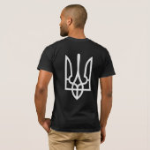 Ukrainisches silbernes Tryzub T-Shirt (Schwarz voll)