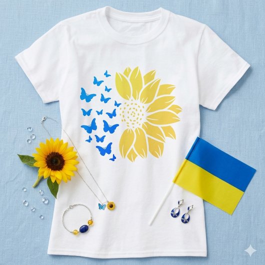 Ukrainisches Sonnenblumen T-Shirt