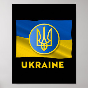 Ukrainisches Staatssymbol - Ukraine-Flagge Poster