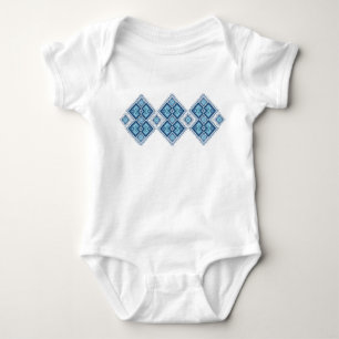Ukrainisches Stickereiblau vyshyvanka Baby Strampler