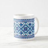Ukrainisches traditionelles Vushuvanka Volksmuster Kaffeetasse (VorderseiteRechts)
