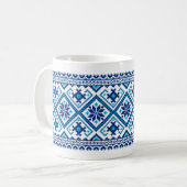 Ukrainisches traditionelles Vushuvanka Volksmuster Kaffeetasse (Vorderseite Links)