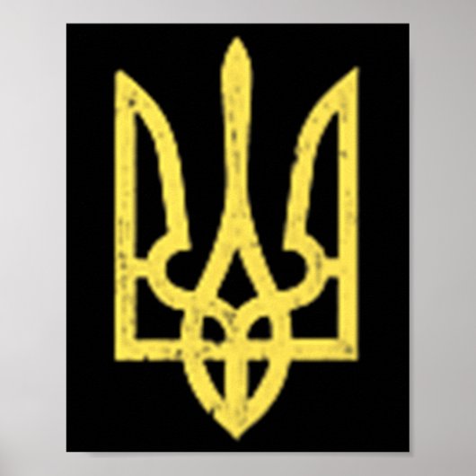 Ukrainisches Trident-Symbol - Ukraine Unterstützun Poster (Vorne)