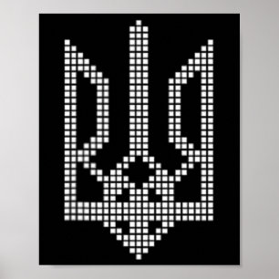 Ukrainisches Trizub-Symbol auf dem Herzen - Ukrain Poster