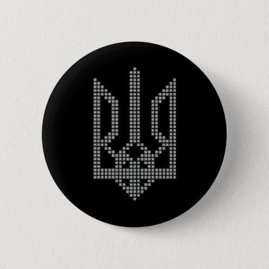 Ukrainisches Tryzub-Symbol auf dem Herzen - Ukrain Button (Vorderseite)