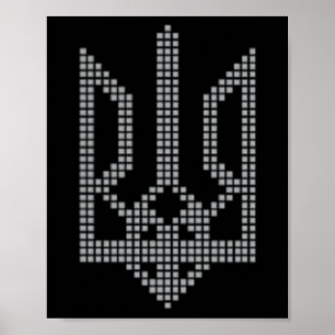Ukrainisches Tryzub-Symbol auf dem Herzen - Ukrain Poster