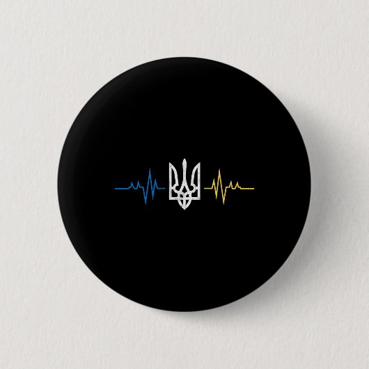 Ukrainisches Tryzub-Symbol auf der Brust - Ukraine Button (Vorderseite)