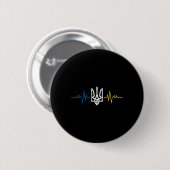 Ukrainisches Tryzub-Symbol auf der Brust - Ukraine Button (Vorne & Hinten)