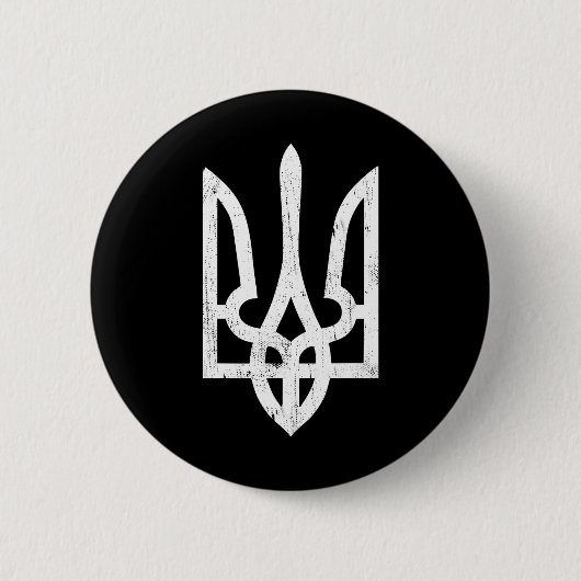 Ukrainisches Tryzub-Symbol - Ukraine Dreizack Für Button (Vorderseite)