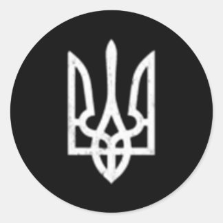 Ukrainisches Tryzub Symbol Ukraine Trident Runder Aufkleber