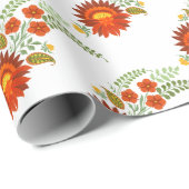 Ukrainisches Volksblumenmuster. Ukraine Geschenkpapier (Rolleneckpunkt)