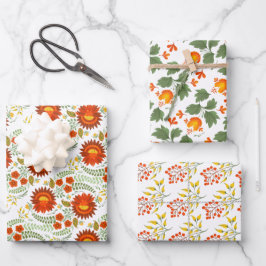 Ukrainisches Volksblumenmuster. Ukraine Geschenkpapier Set