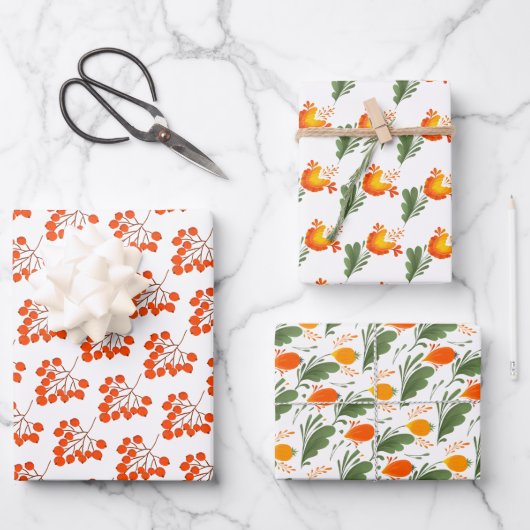 Ukrainisches Volksblumenmuster. Ukraine Geschenkpapier Set (Vorderseite)