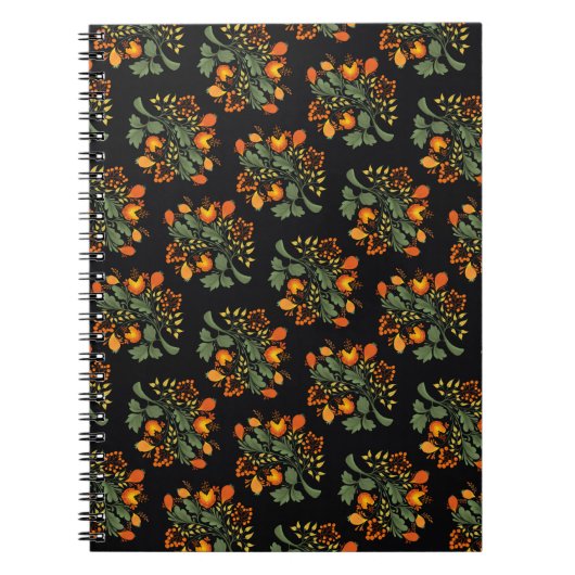 Ukrainisches Volksblumenmuster. Ukraine Notizblock (Vorderseite)