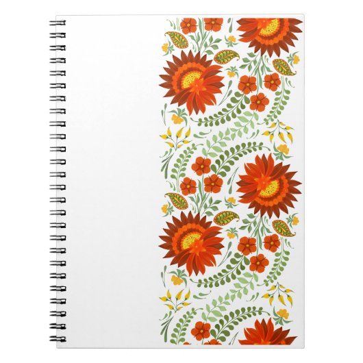 Ukrainisches Volksblumenmuster. Ukraine Notizblock (Vorderseite)