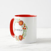 Ukrainisches Volksblumenmuster. ukrainischer Brauc Tasse (Vorderseite Links)