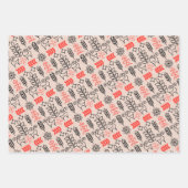 Ukrainisches Volksblumenmuster und Tiermuster. Ukr Geschenkpapier Set (Vorderseite 3)