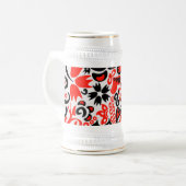 Ukrainisches Volkskunst-Blumenmuster Bierglas (Vorderseite Links)