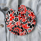Ukrainisches Volkskunst-Blumenmuster Button (Beispiel)