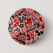 Ukrainisches Volkskunst-Blumenmuster Button (Vorderseite)