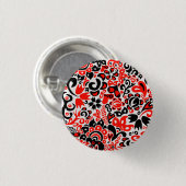 Ukrainisches Volkskunst-Blumenmuster Button (Vorne & Hinten)