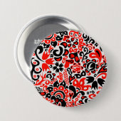 Ukrainisches Volkskunst-Blumenmuster Button (Vorne & Hinten)