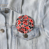 Ukrainisches Volkskunst-Blumenmuster Button (Beispiel)