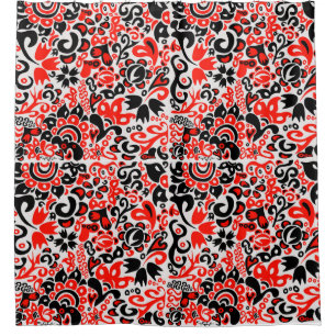 Ukrainisches Volkskunst-Blumenmuster Duschvorhang