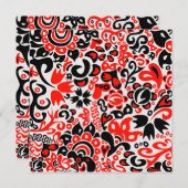 Ukrainisches Volkskunst-Blumenmuster Einladung (Vorne/Hinten)