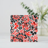 Ukrainisches Volkskunst-Blumenmuster Einladung (Stehend Vorderseite)