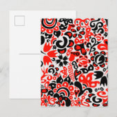 Ukrainisches Volkskunst-Blumenmuster Einladungspostkarte (Vorne/Hinten)