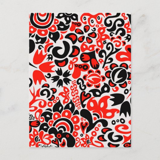 Ukrainisches Volkskunst-Blumenmuster Einladungspostkarte (Vorderseite)