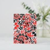 Ukrainisches Volkskunst-Blumenmuster Einladungspostkarte (Stehend Vorderseite)