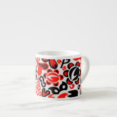 Ukrainisches Volkskunst-Blumenmuster Espressotasse (Vorderseite Rechts)