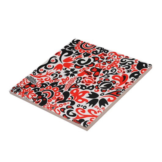 Ukrainisches Volkskunst-Blumenmuster  Fliese (Seite)