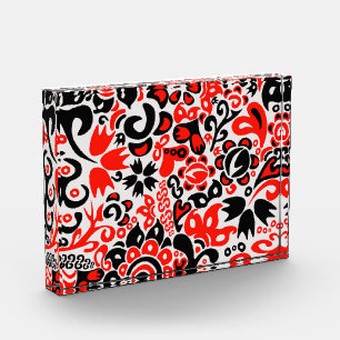 Ukrainisches Volkskunst-Blumenmuster Fotoblock