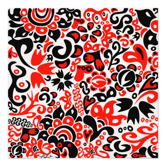 Ukrainisches Volkskunst-Blumenmuster Fotodruck (Vorne)