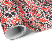 Ukrainisches Volkskunst-Blumenmuster Geschenkpapier (Rolleneckpunkt)