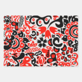 Ukrainisches Volkskunst-Blumenmuster Geschenkpapier Set (Vorderseite 2)