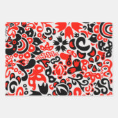 Ukrainisches Volkskunst-Blumenmuster Geschenkpapier Set (Vorderseite)