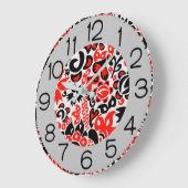 Ukrainisches Volkskunst-Blumenmuster Große Wanduhr (Winkel)