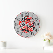 Ukrainisches Volkskunst-Blumenmuster Große Wanduhr (Zuhause)