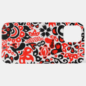 Ukrainisches Volkskunst-Blumenmuster iPhone Hülle (Hinten horizontal)