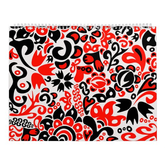 Ukrainisches Volkskunst-Blumenmuster Kalender (Titelbild)