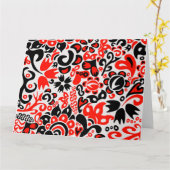 Ukrainisches Volkskunst-Blumenmuster Karte (Gelbe Blume)